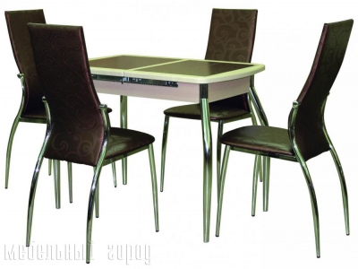 Столы обеденные «Женева», стулья «Милано» с высокой спинкой