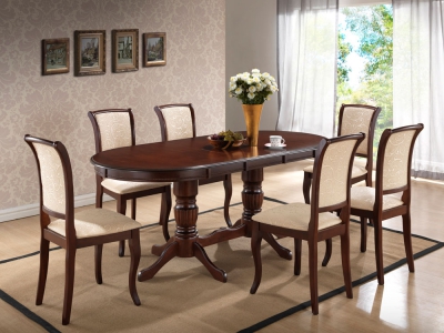 Стол обеденный овальный DM-T6EX, стул MN-SC